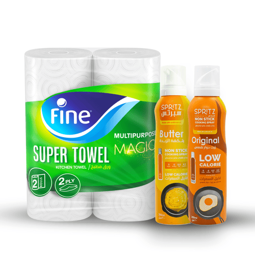 Spritz Bundle - 1 Pack of Original - 1 Pack of Butter + Free Pack of 2 Fine Super Roll !